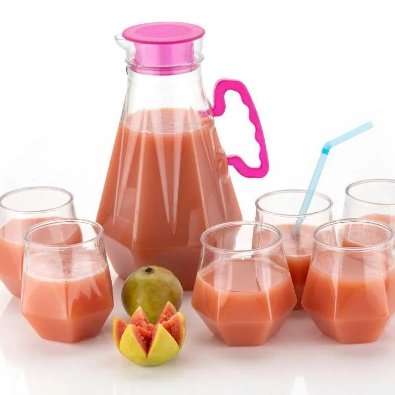 Pink Karuma Jug & Glass Set - Set Of Seven media 1