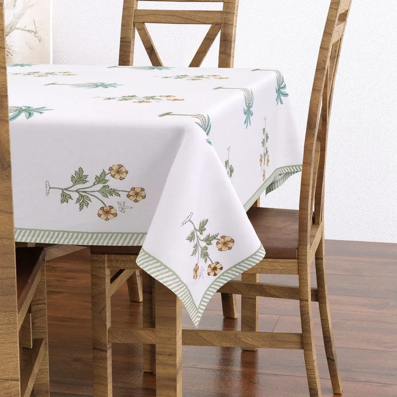 PalmBreeze Cotton Table Cover - Blue,Beige media 3