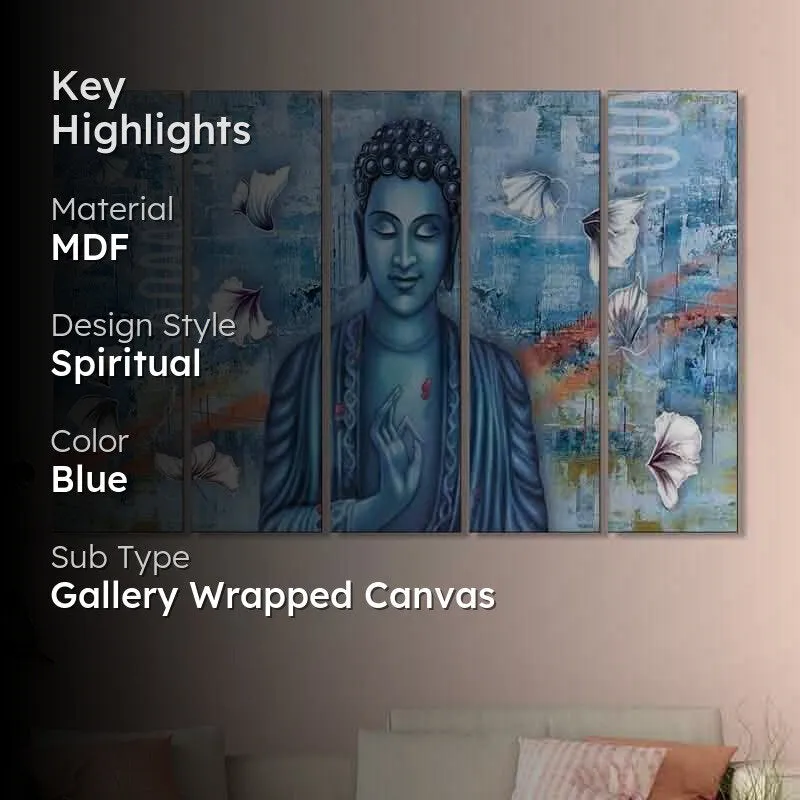 Buddha's Wisdom Wall Art - Five Piece Set media 2