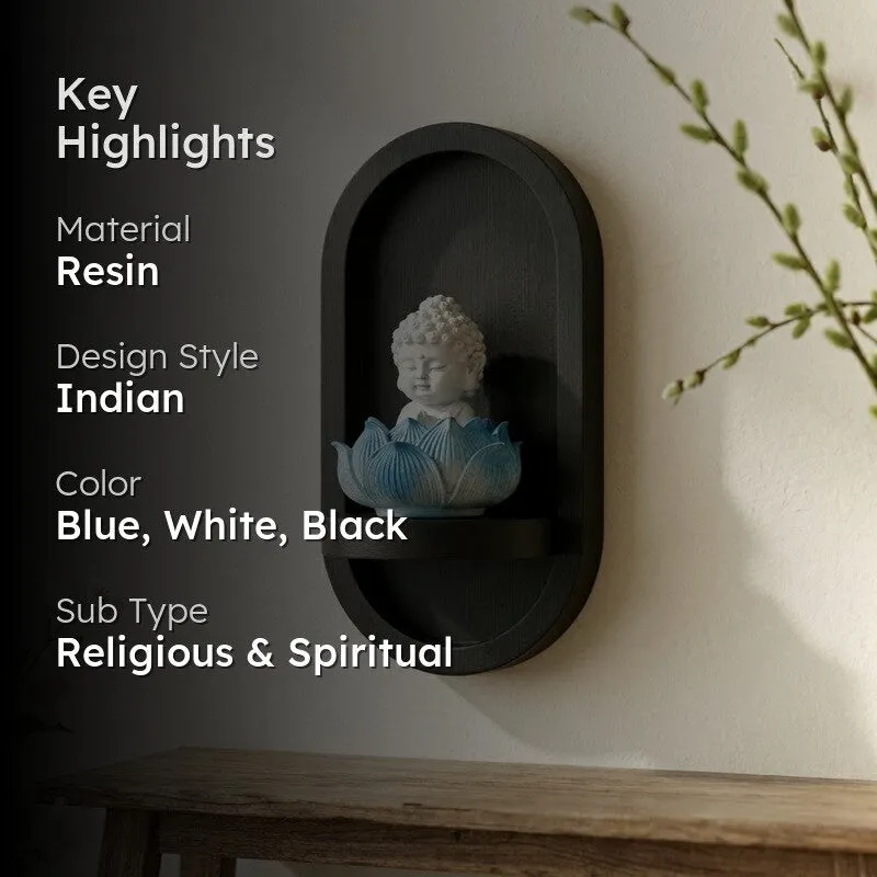 Zen Monks Resin Wall Accent - Blue media 2