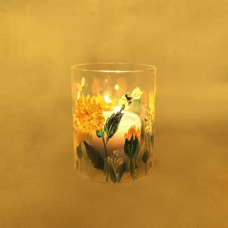 Sunlit Handpainted Tealight Candle Holder media 3