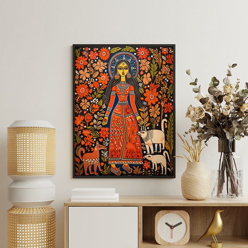 Red Tribal Feminine Canvas Wall Art media 3