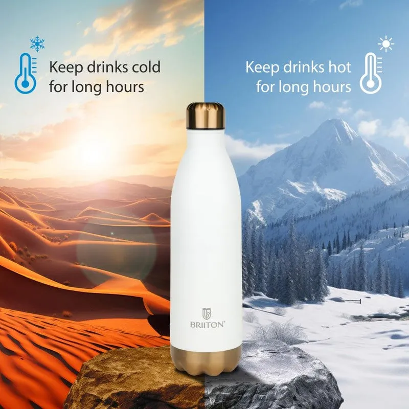Ferusa Hot & Cold Thermos Water Bottle (Brown & White, 750 mL Each) - Set Of Two media 11