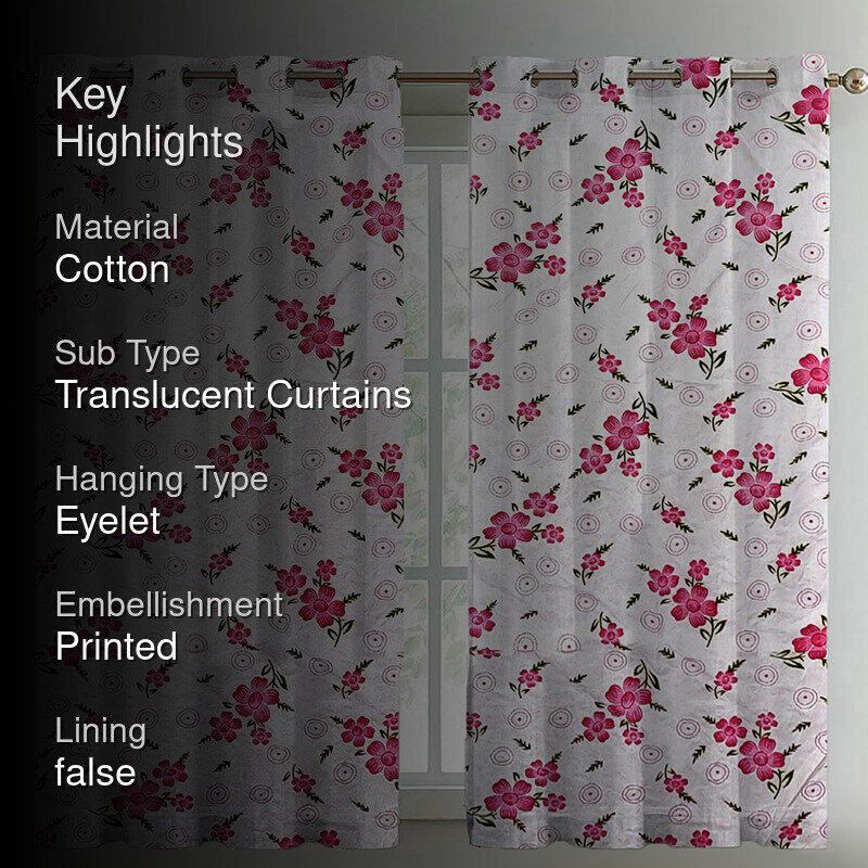 Eleonora Floral Cotton Curtain - Set Of Two media 2