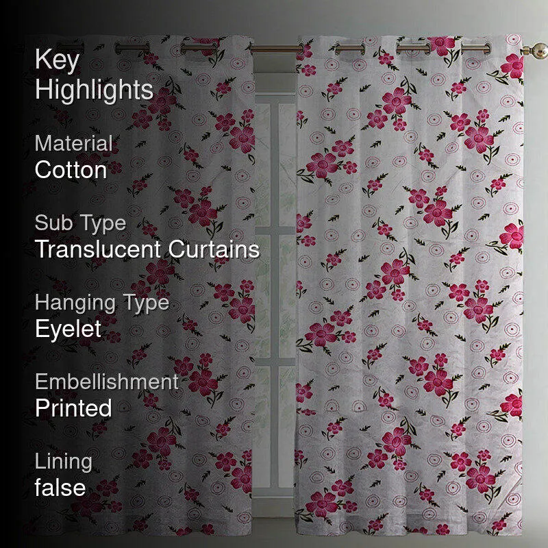 Eleonora Floral Cotton Curtain - Set Of Two media 2