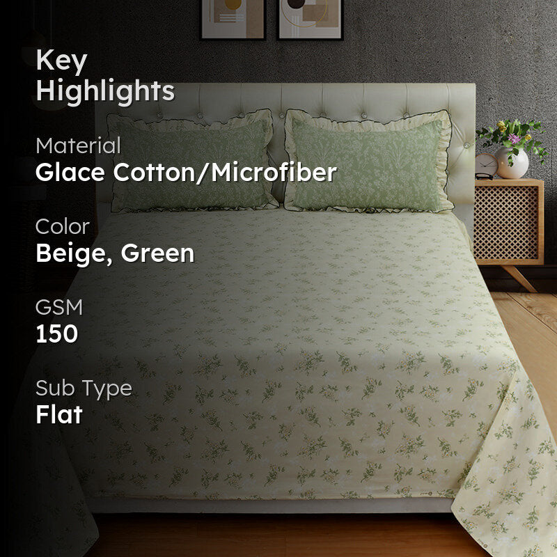 Heneri Floral Microfiber Microfiber Bedsheet - 150 GSM media 2