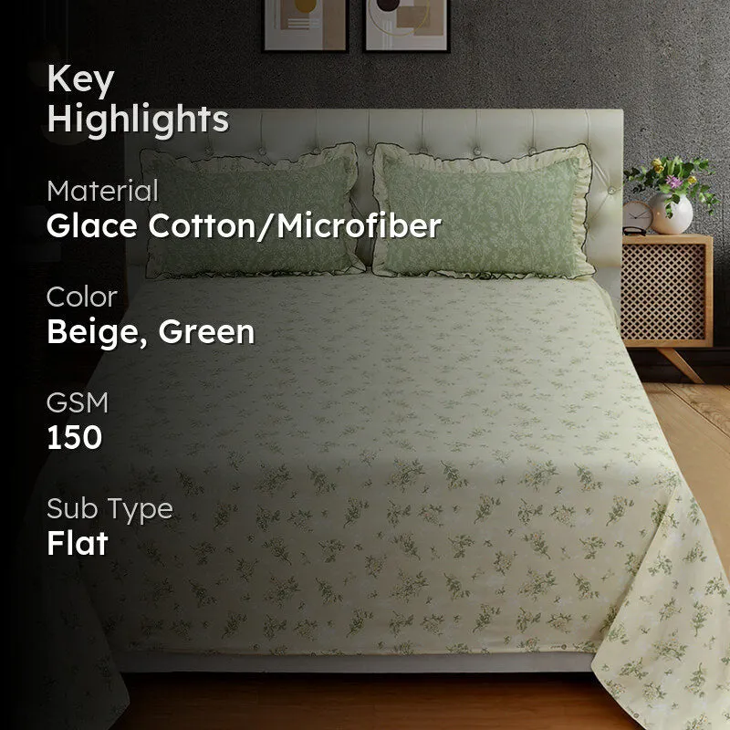 Heneri Floral Microfiber Microfiber Bedsheet - 150 GSM media 2