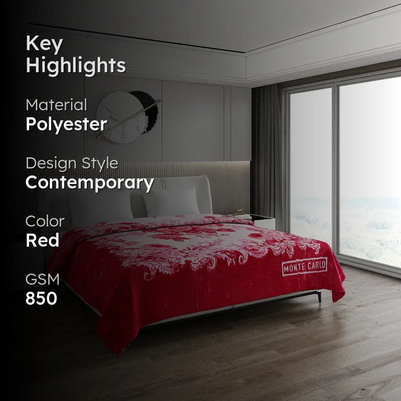 Monte Carlo Crimson Harmony Blanket - 850 GSM media 2