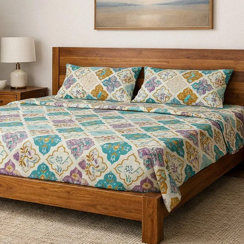 Mystique Maya Microfiber Bedsheet (Green) - 125 GSM media 3