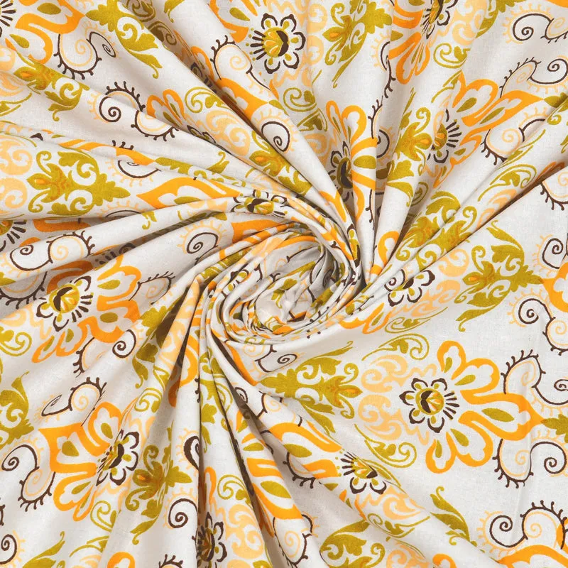 Rajni Cotton Bedsheet (Mustard Yellow) - 180 TC media 7