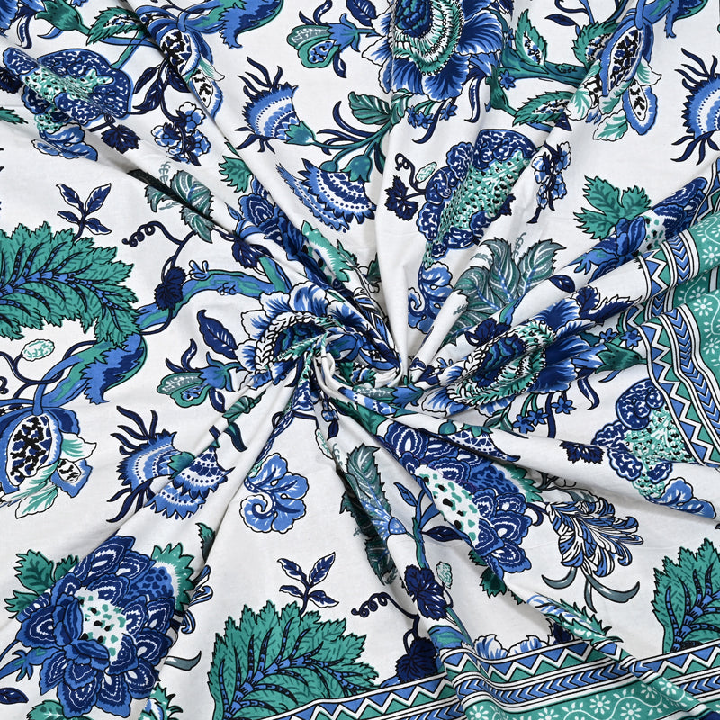 Dreamy Azure Cotton Bedsheet - 144 TC media 6