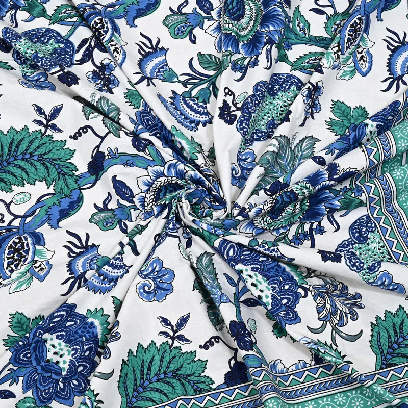 Dreamy Azure Cotton Bedsheet - 144 TC media 6