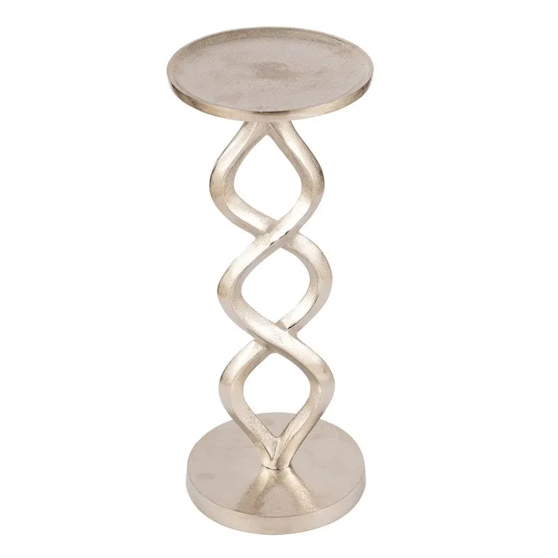 Twist Base Aluminum Side Table - Silver media 3