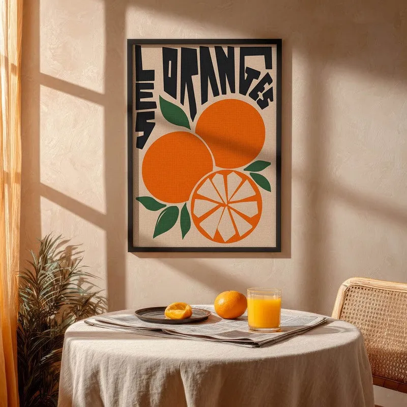 Orange Citrus Archival Canvas Wall Art - Black media 4
