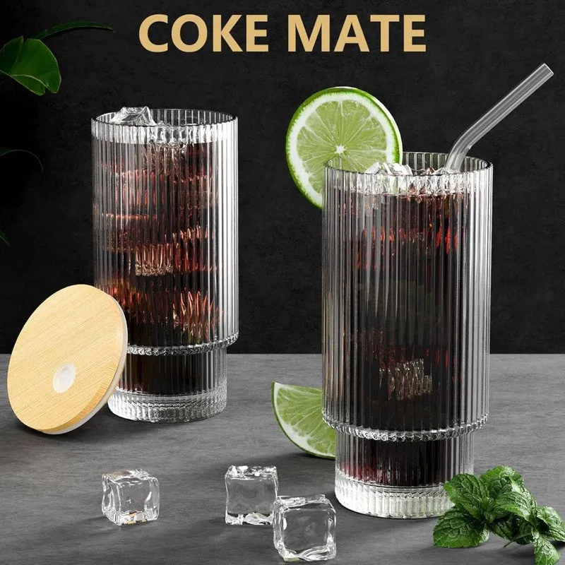 Stylish Glass Can Mug with Wooden Lid & Straw media 5