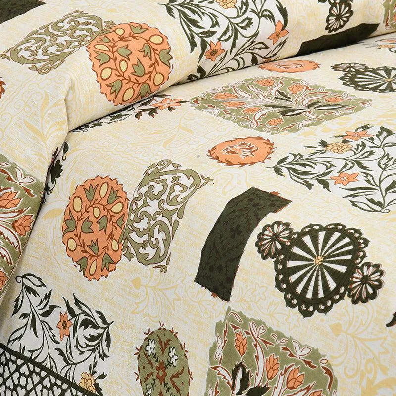 Zarina Floral Floral Cotton Bedsheet (Yellow) - 160 TC media 3