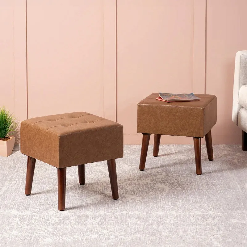 Solid Frame Ottoman (Brown) - Set Of Two media 1