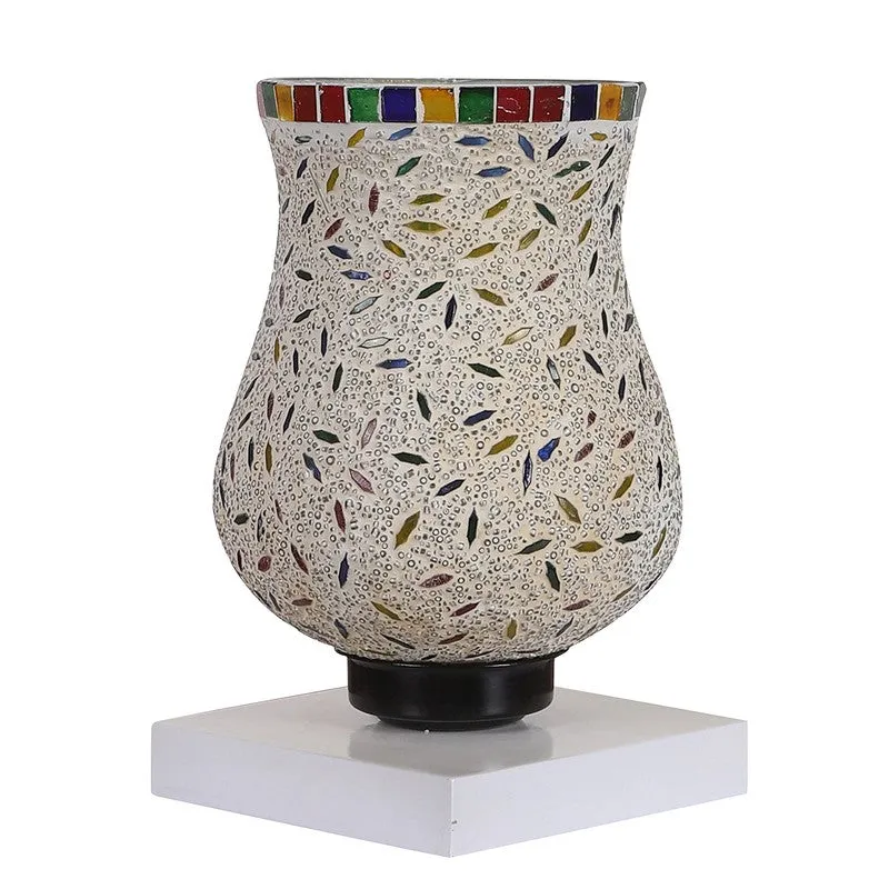 Aurinia Mosaic Glass Table Lamp With Wooden Base - Multicolor media 6