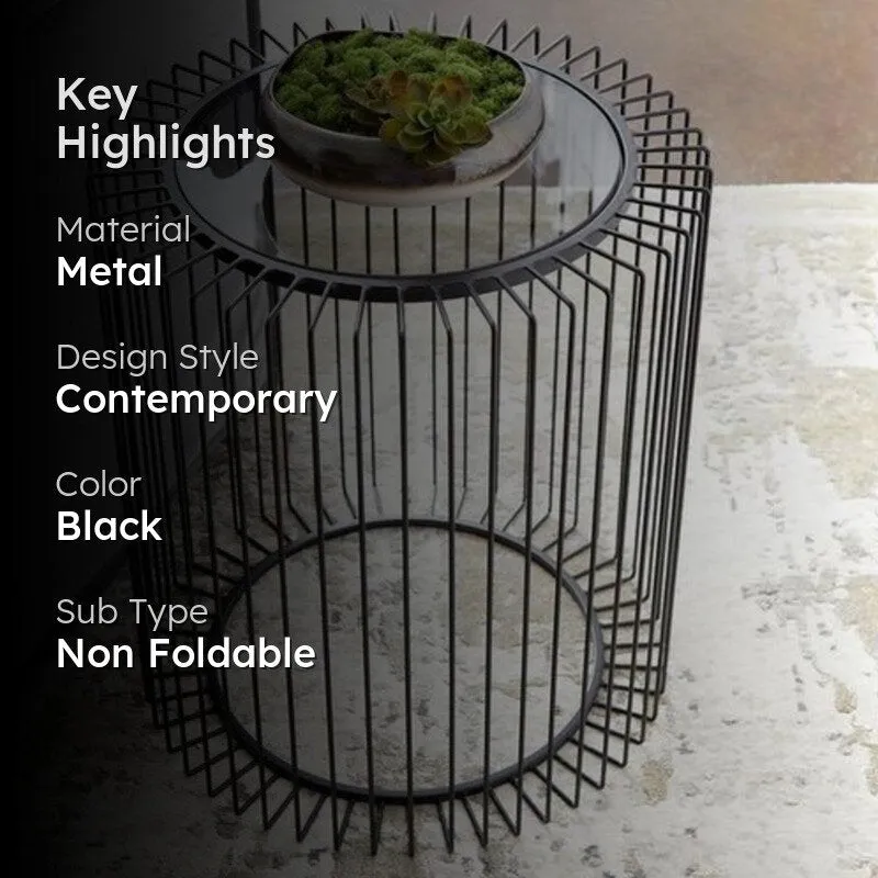 Curator's Arc Metal Accent Table with Marble Top media 2