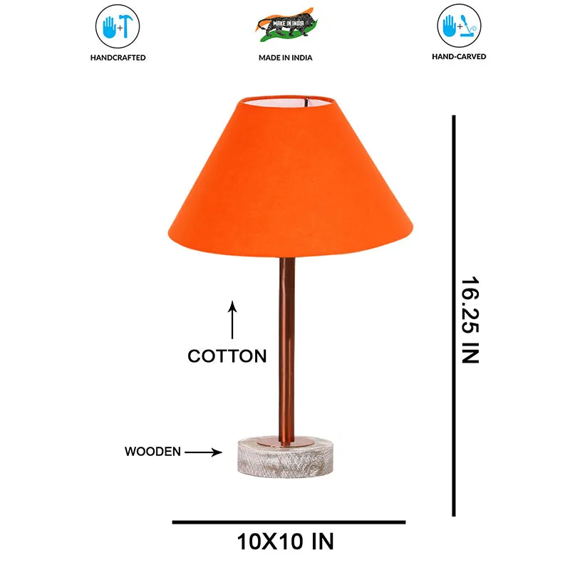 Cotin II Rodin Wooden Table Lamp - Orange,Copper,White media 7