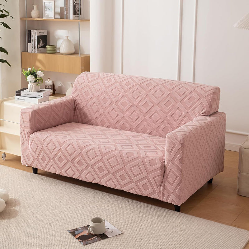 Velvyra Jacquard Sofa Cover - Pink media 4