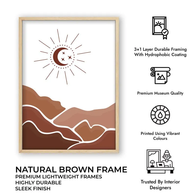 Desert Night Canvas Wall Painting With Brown Frame media 9