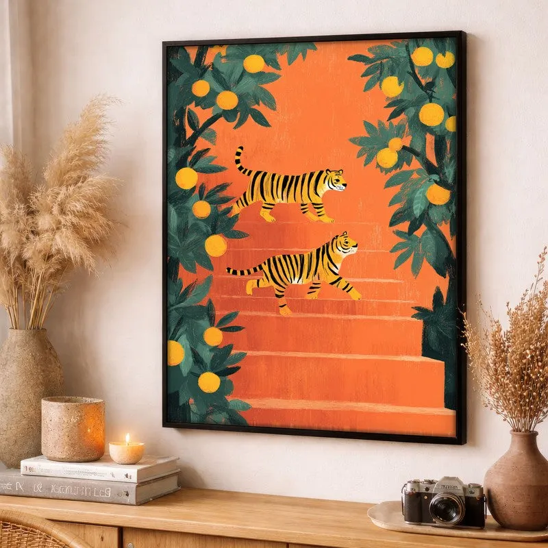 Tigris Canvas Wall Painting With Black Frame media 3
