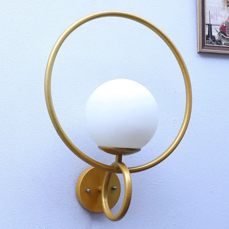 Pearl Halo Iron Moon Glass & Iron Wall Lamp media 3