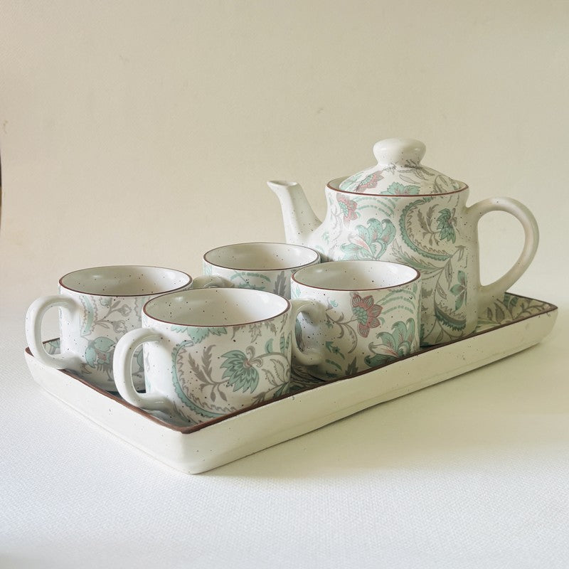 Florale Ceramic Tea Set - Six Piece Set media 6