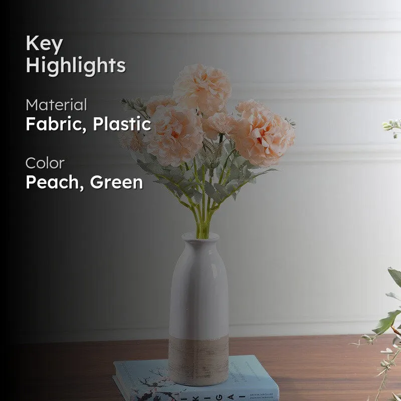 Blushen Carnation Fabric Arificial Flower - Peach media 2