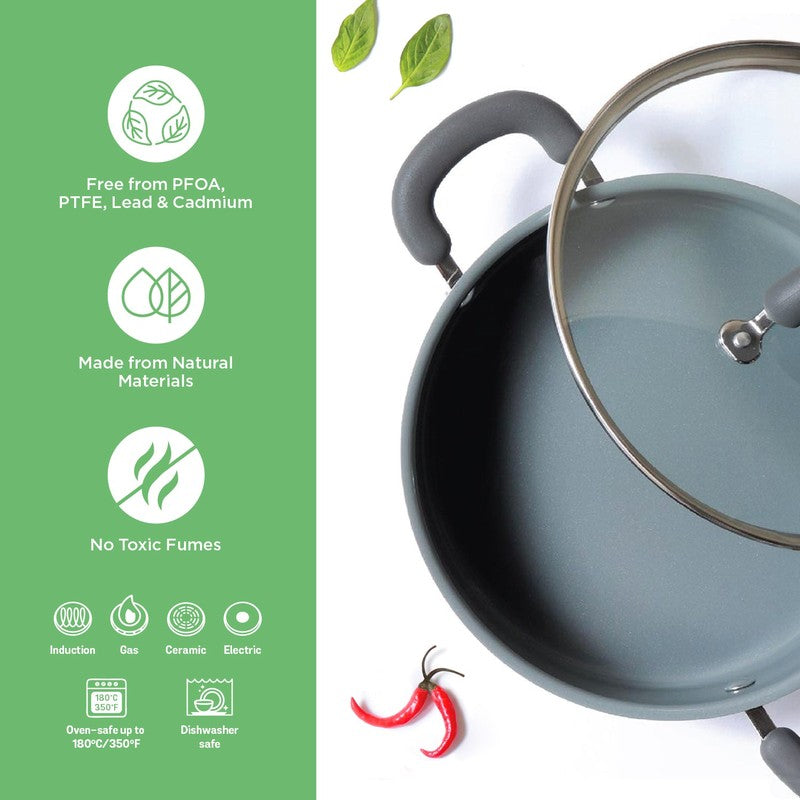 Meyer Ceramic Coated Kadhai With Lid  - 2850 mL media 9