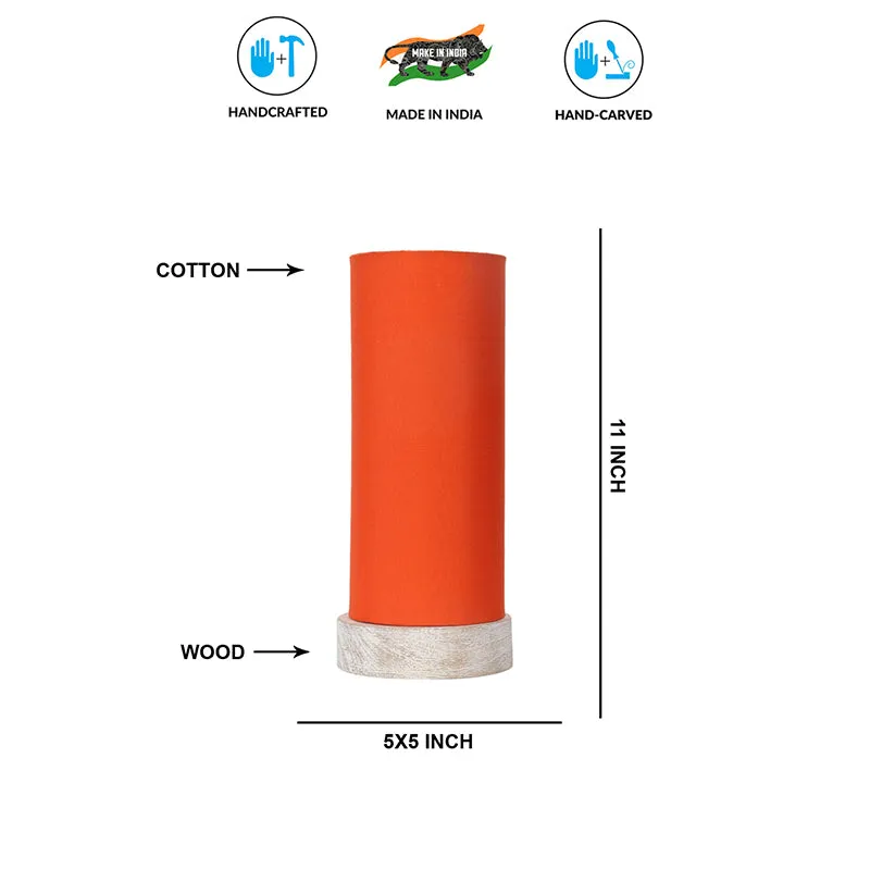 Ocra Tower Wooden Table Lamp - Orange media 4