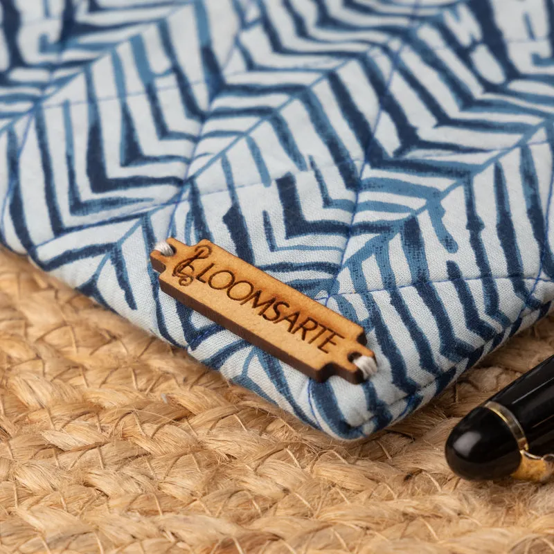 Azure Chevron Fabric Travel Pouch media 6