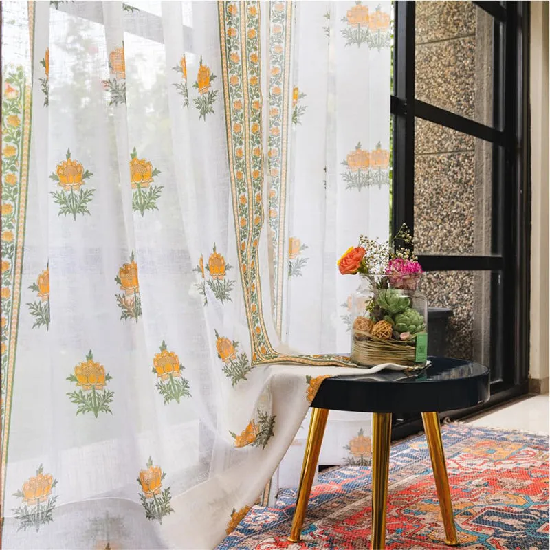 Urban Space Summer Curtain (Yellow) - Set Of Two media 1