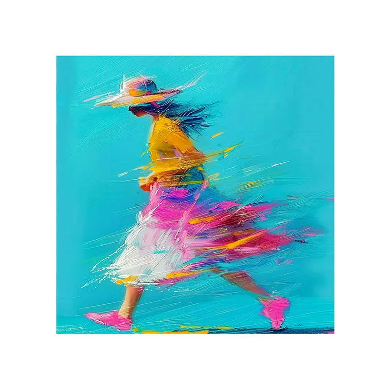 Woman In Motion Wall Painting media 5