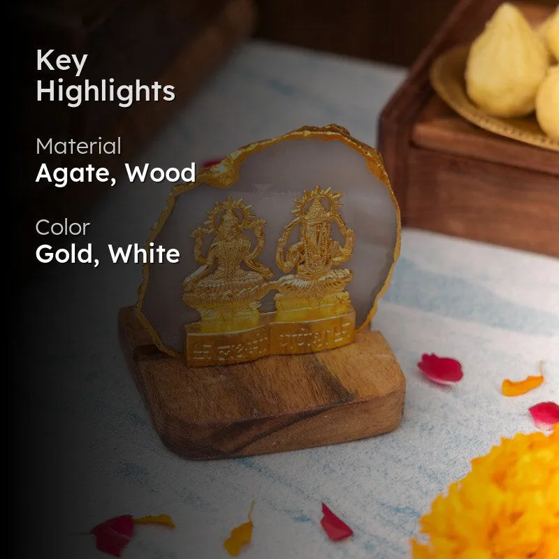 Divine Laxmi Ganesha Agate Festive Gift Box - White media 2