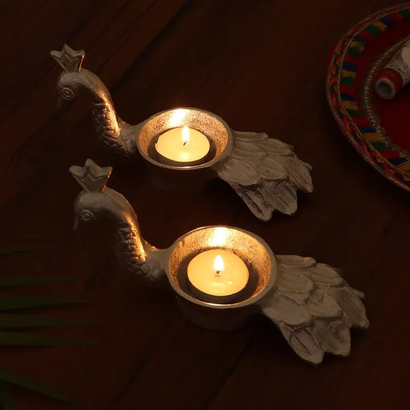 Platinum Mayur Tealight Holder - Set Of Two media 3
