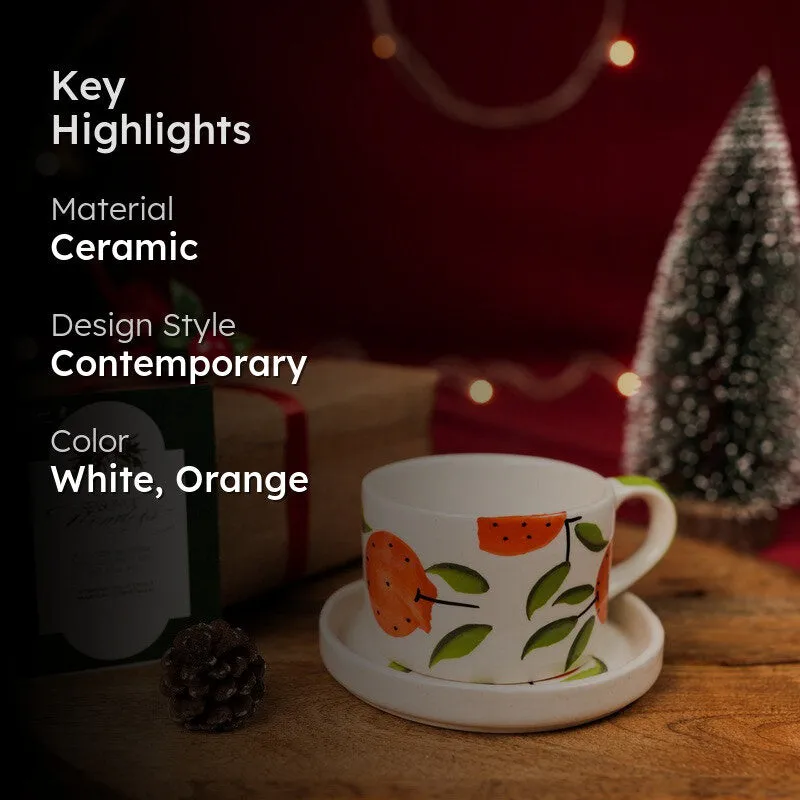 Holly Ceramic Coffee Mug (200 mL) - Two Piece Set media 2