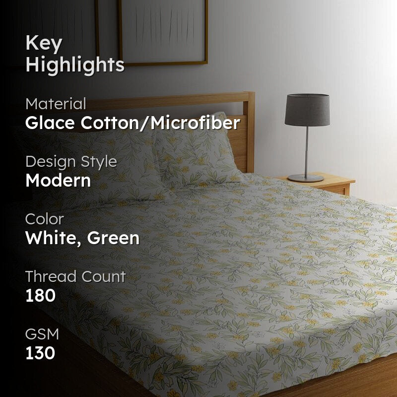Armona Floral Microfiber Bedsheet Old - 130 GSM media 2