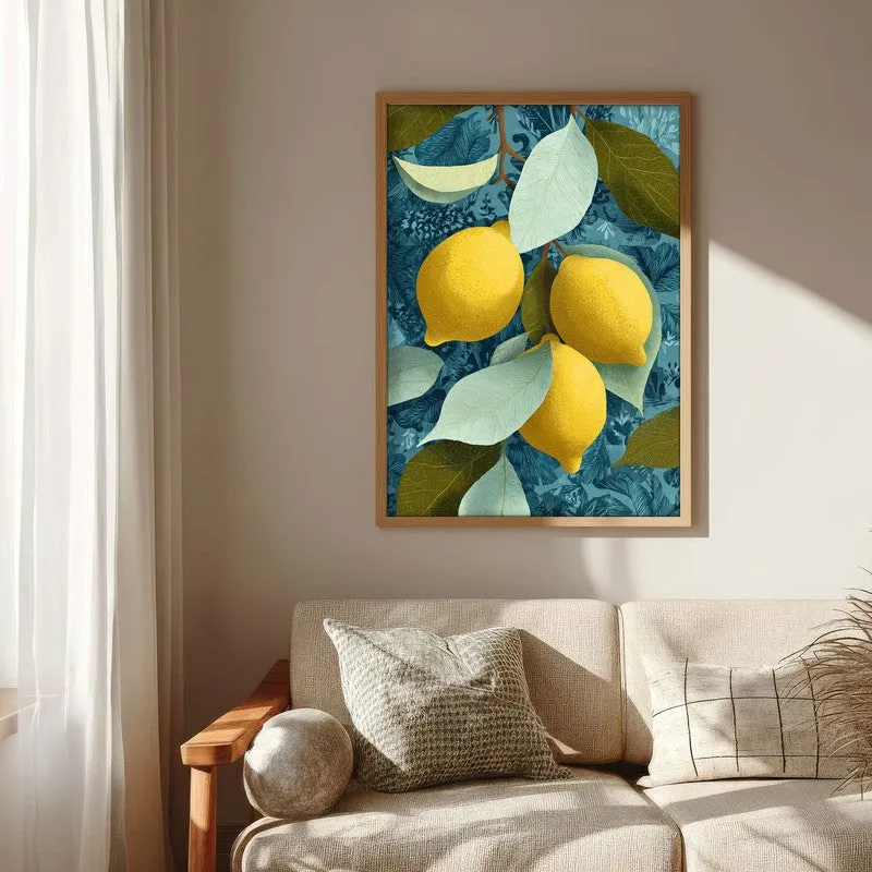 Citrus Burst Canvas Wall Painting - Brown Frame media 6