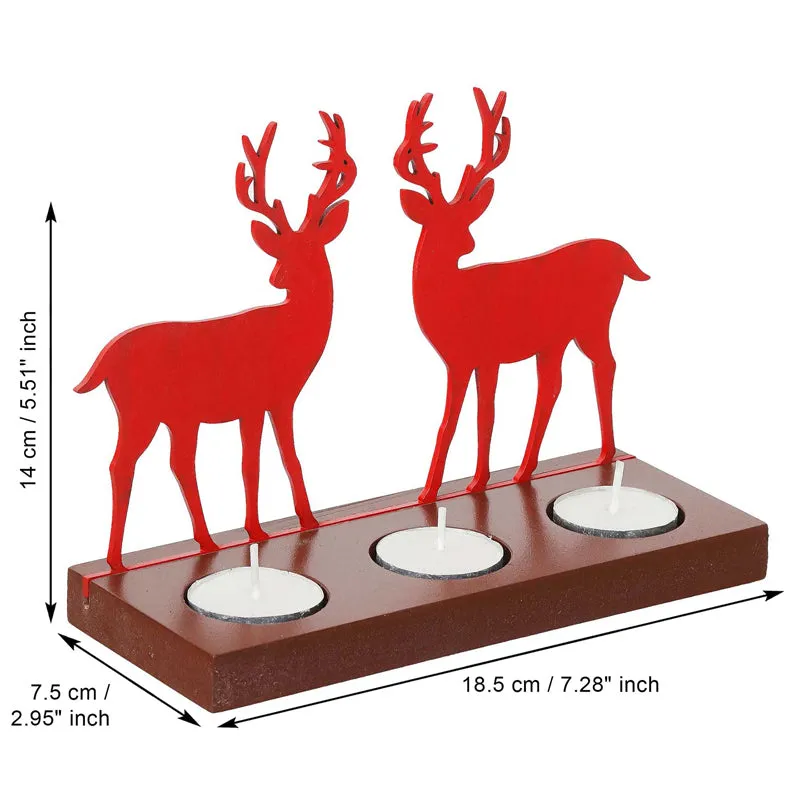 Blizten & Rudolph Wood Christmas Tea Light Holder - Red media 8