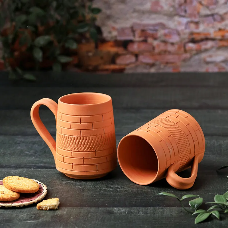 Praharsha Terracotta Coffee Mug (400 mL Each) - Set of Two media 1