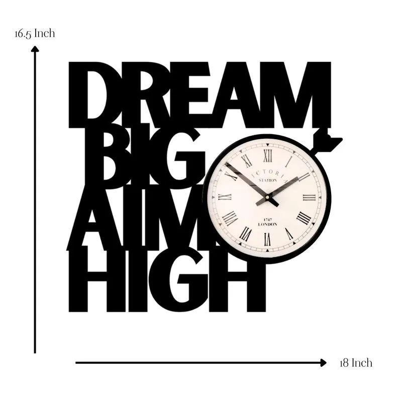 Dream Big Steel Analog Wall Clock - Black media 7