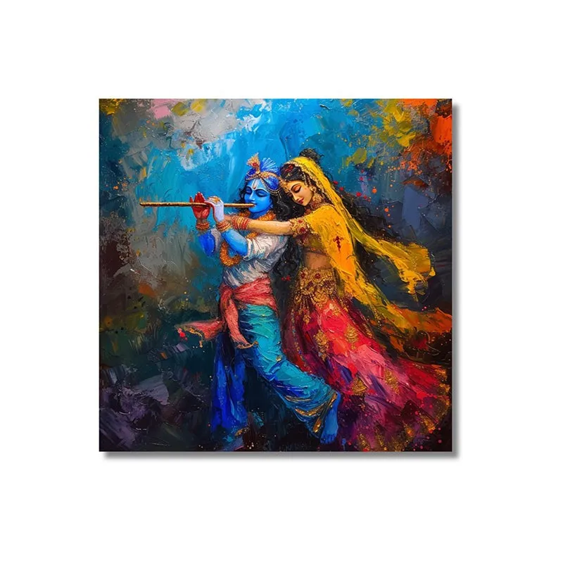 Radhe Shyam Leela Canvas Wall Painting media 3