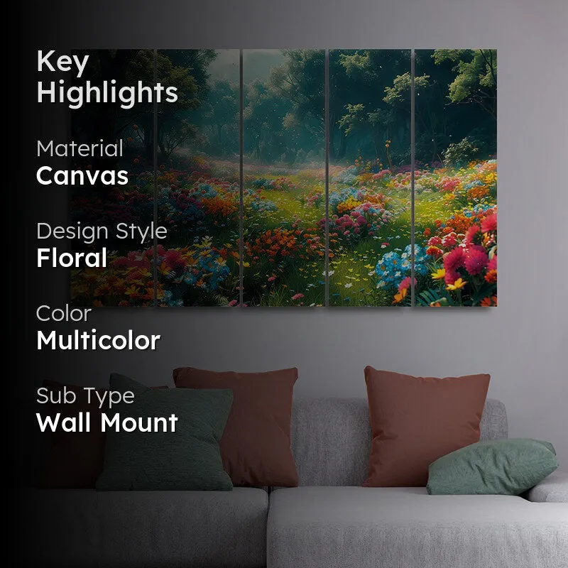 Fairytale Meadow Canvas Wall Art - Set Of Five media 2