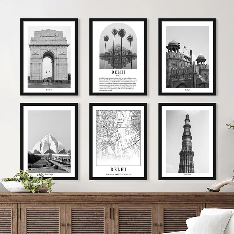 Monochrome Monuments III Wall Art With Frame - Set Of Six media 1