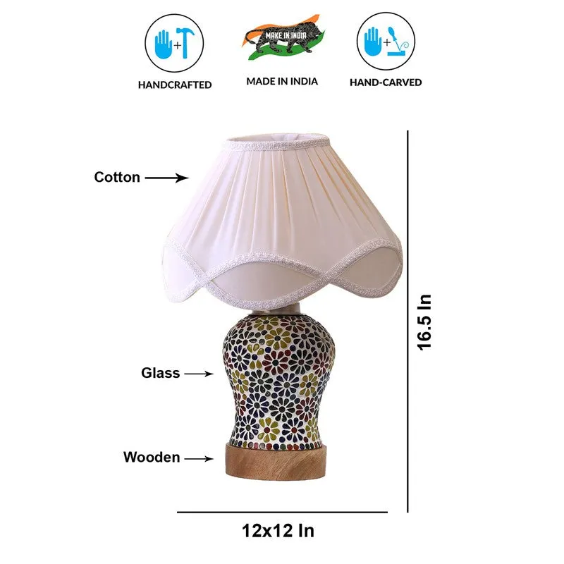 Glowara Pleated Wooden Table Lamp - Multicolor media 9