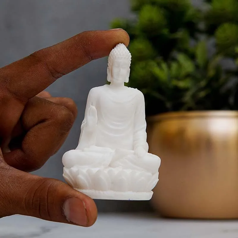 Pure White Buddha Statue media 3