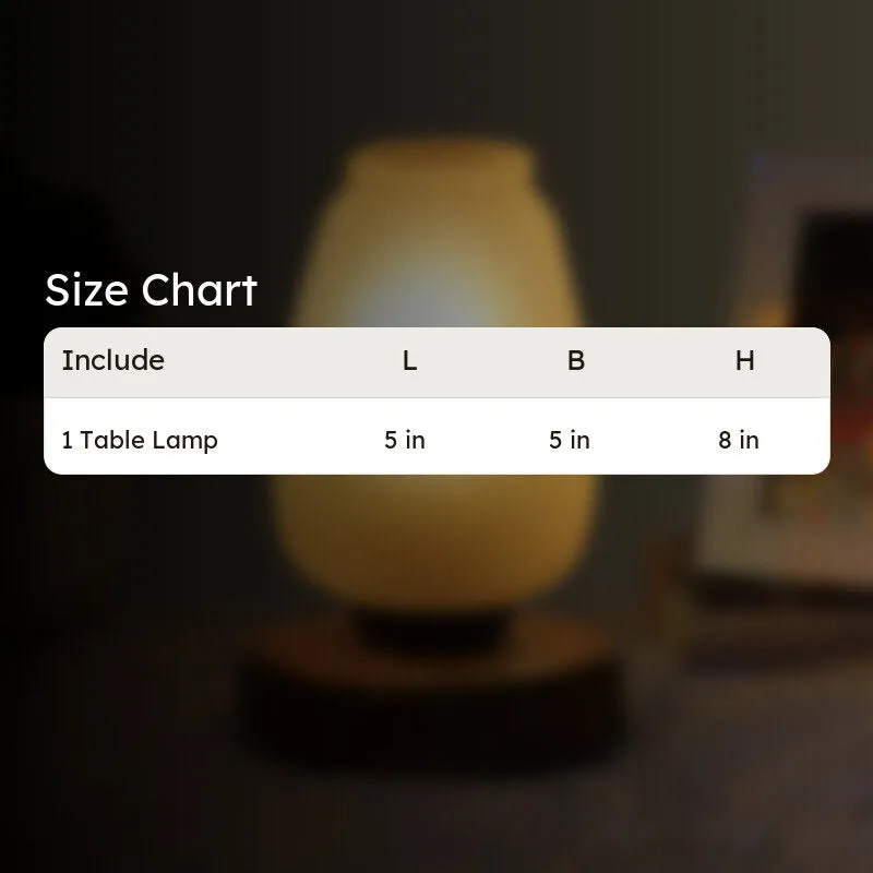 Skylyn Glass Table Lamp With Wooden Base - White media 9