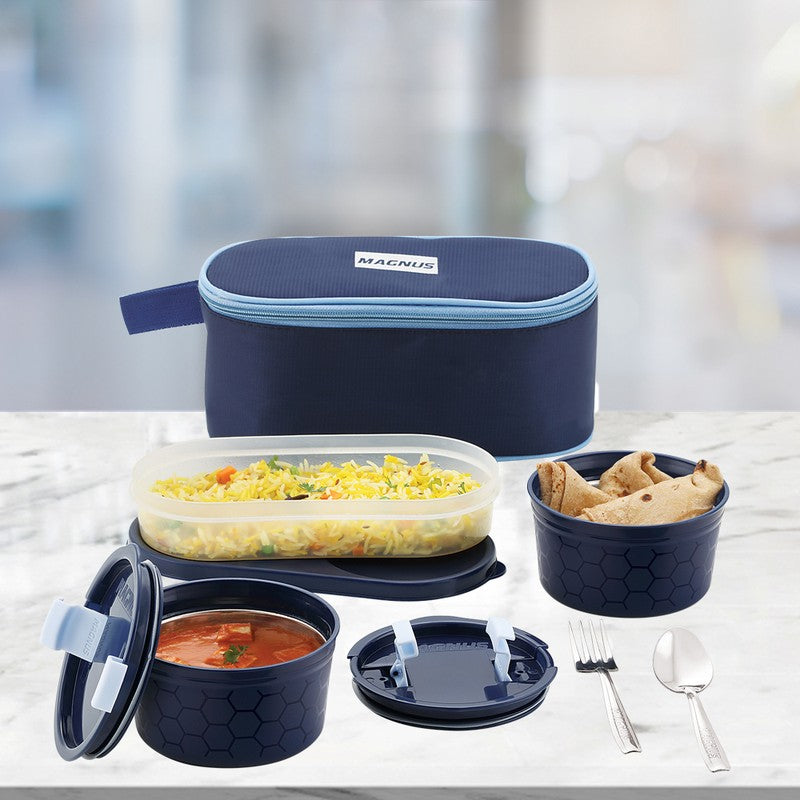 Elvra Pack Lunch Box with Lunch Bag - Four Piece Set media 4